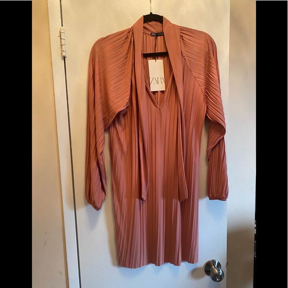 Mini Pleated Dress in Blush